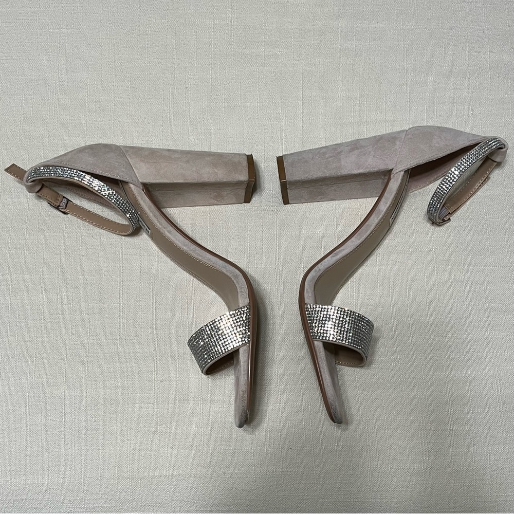 Steve Madden Kalina Rhinestone Nude Heeled Sandals - only worn once! - Picture 9 of 12